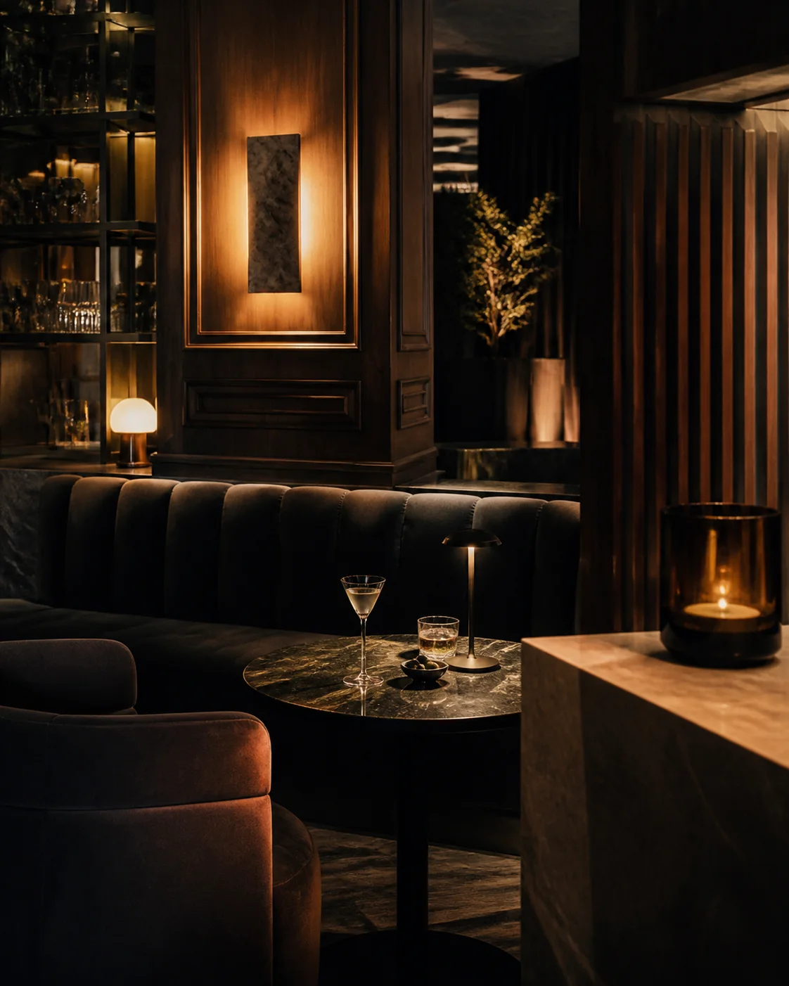 Intimna zona za sjedenje u NOIR 21 loungeu