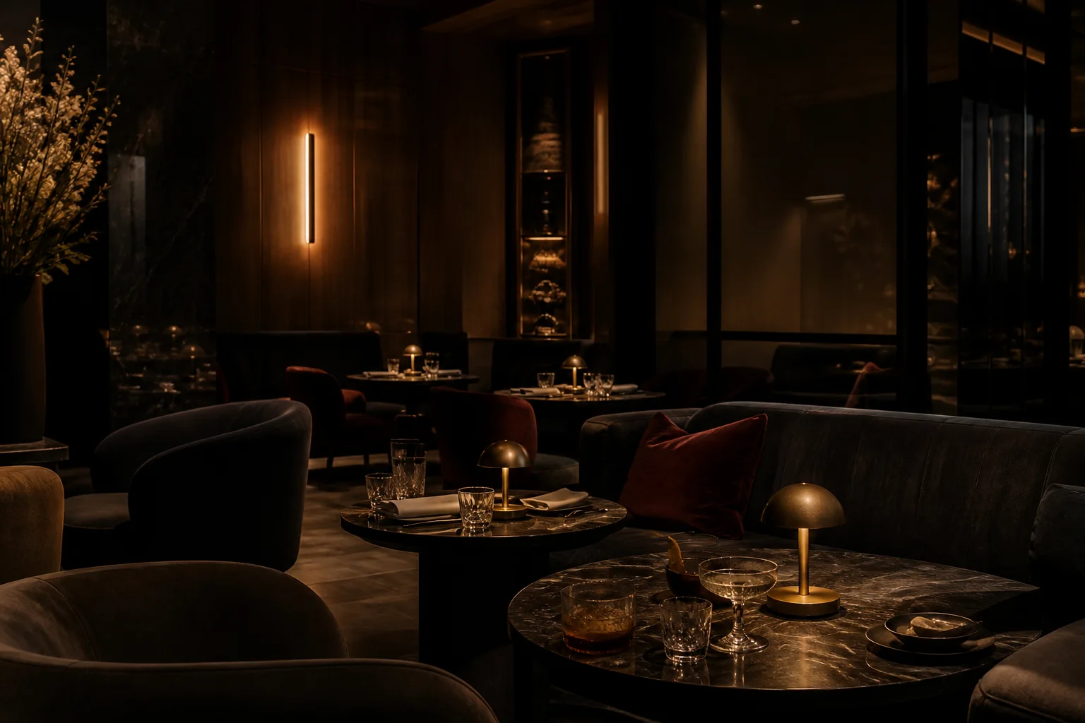 NOIR 21 lounge pripremljen za malo privatno okupljanje
